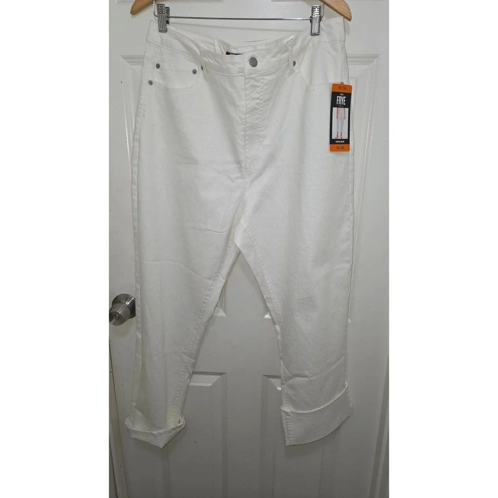 NWT‎ Frye Women's White Western High-Rise Jeans Size 16/34